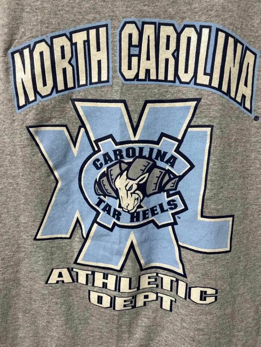 Vintage North Carolina Tar Heels Ram Logo Gray T-Shirt - Picture 3 of 7